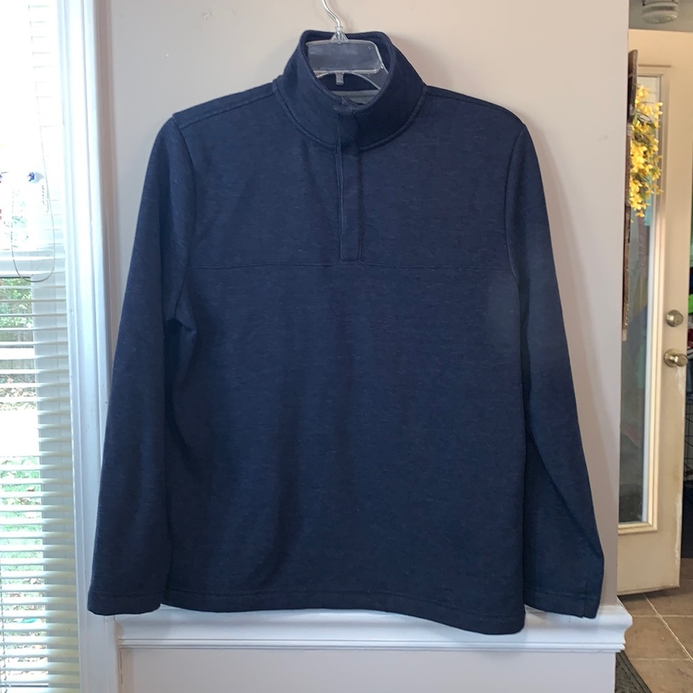 Banana Republic Men’s L Navy Heather Snap Neck Closure Fleece Lined Pullover